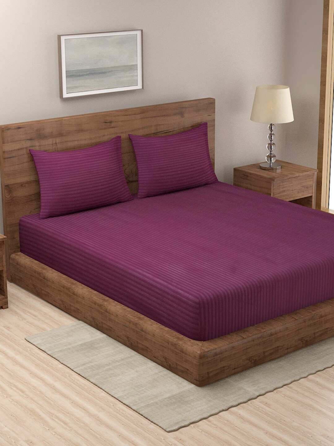 

TAG 7 Purple 210 TC King Bedsheet with 2 Pillow Covers