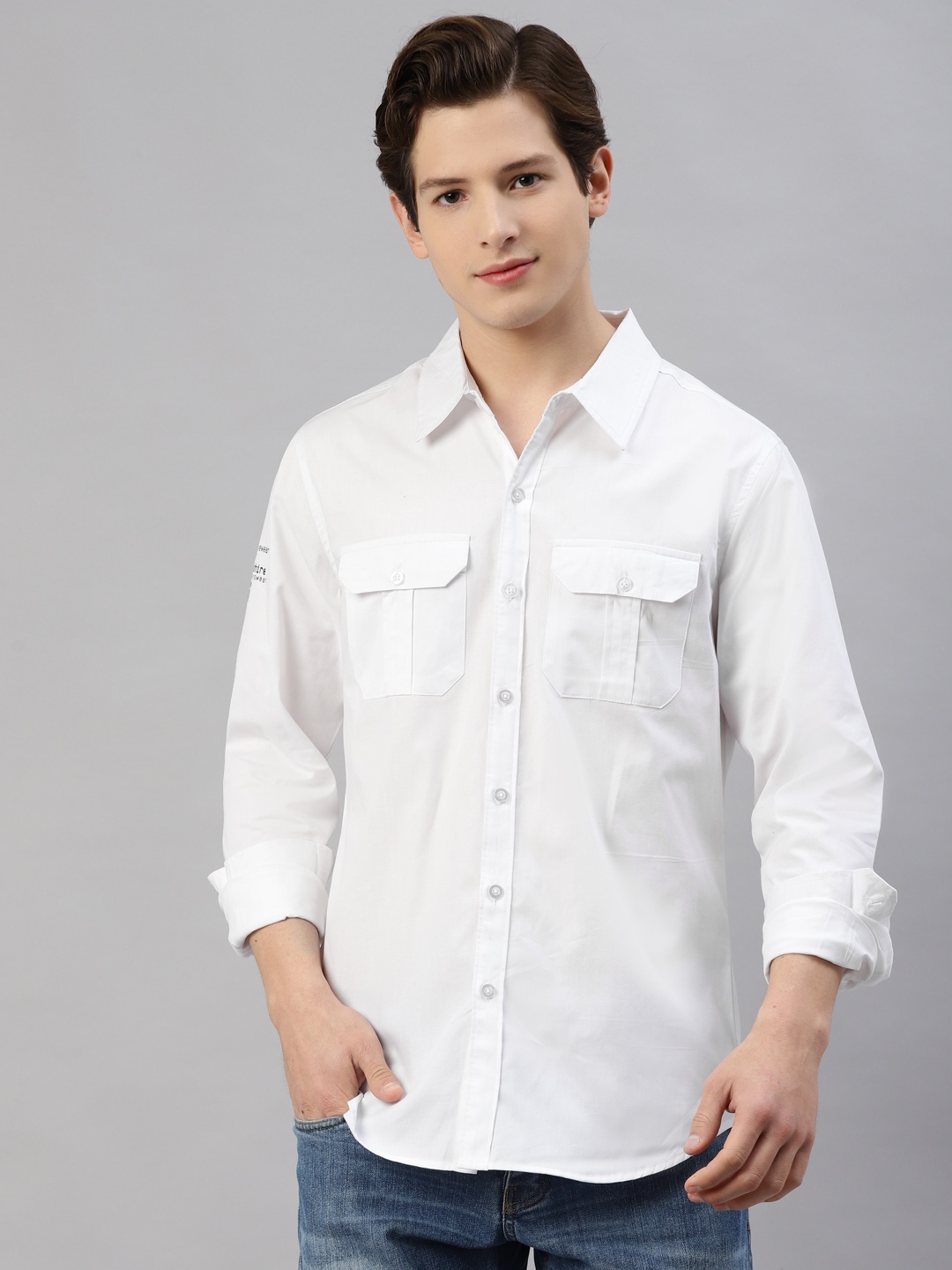 

Hubberholme Men White Casual Shirt