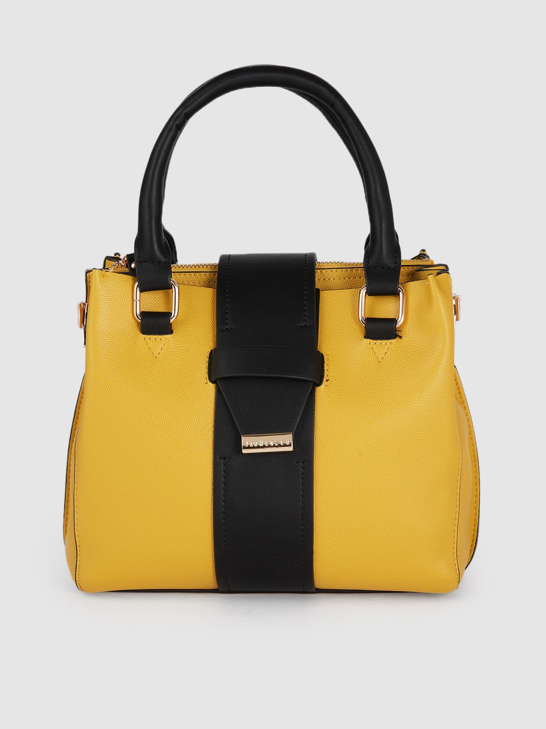 

Van Heusen Mustard PU Structured Handheld Bag