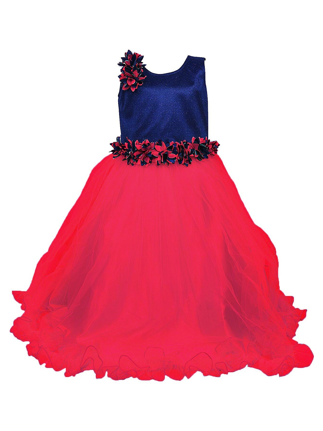 

Kidling Girls Pink & Blue Net Maxi Dress