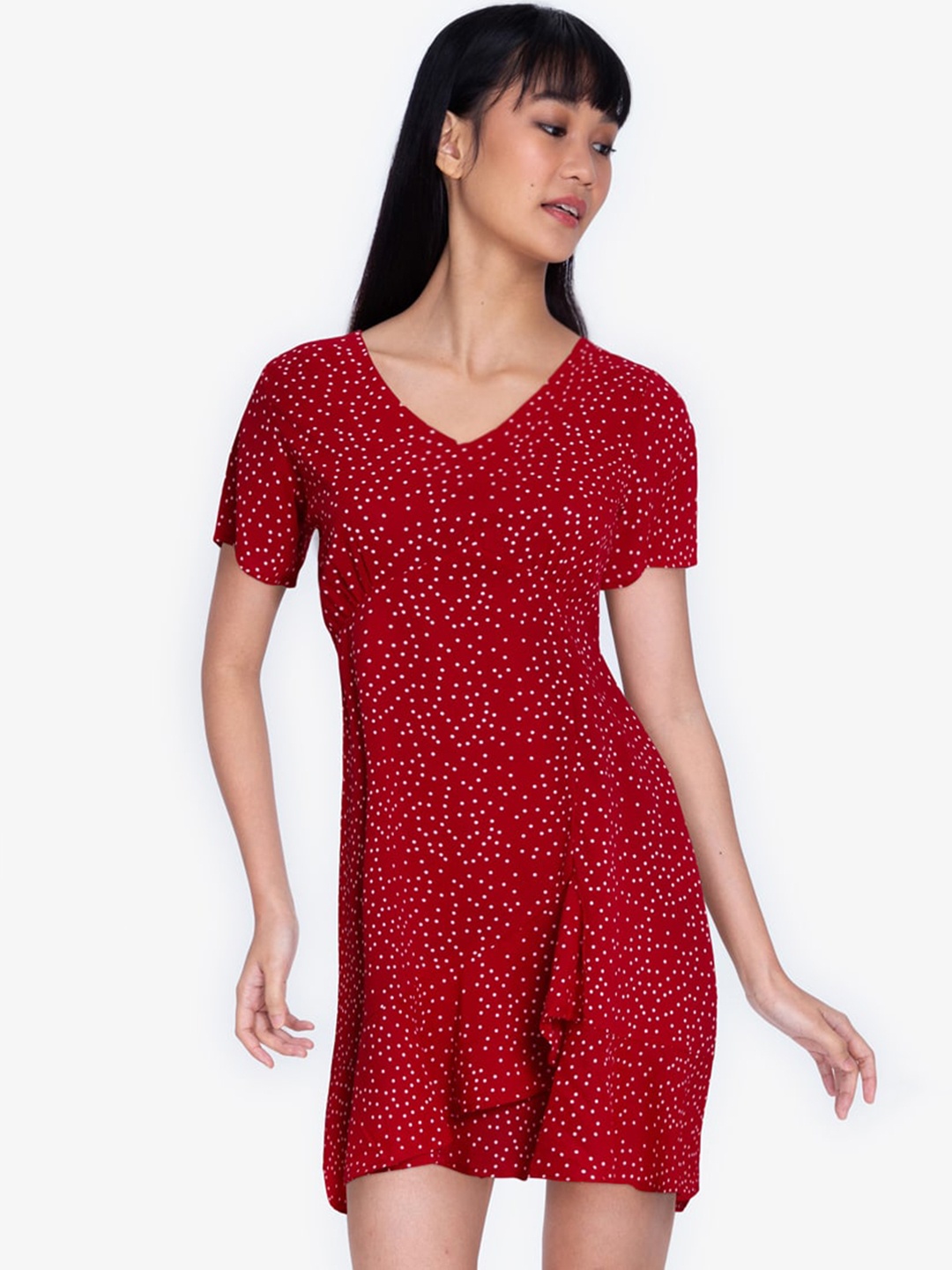 

ZALORA BASICS Red & White Sheath Dress