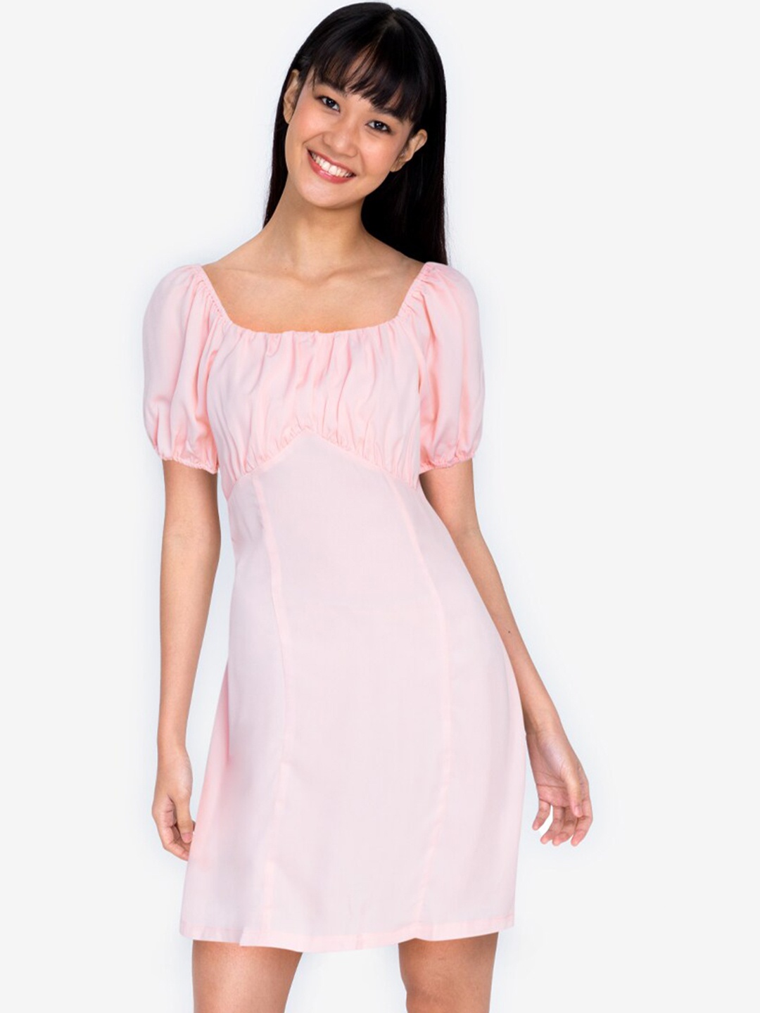 

ZALORA BASICS Pink A-Line Midi Dress