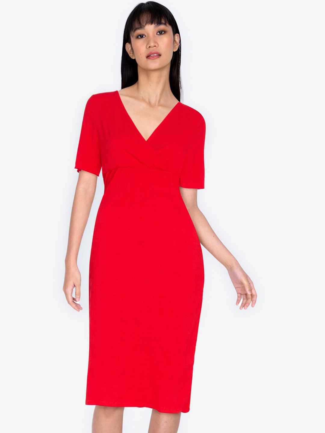 

ZALORA BASICS Red Sheath Midi Dress