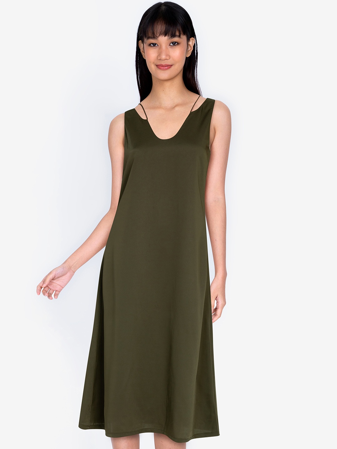 

ZALORA BASICS Green Ribbon Tie Back Dress