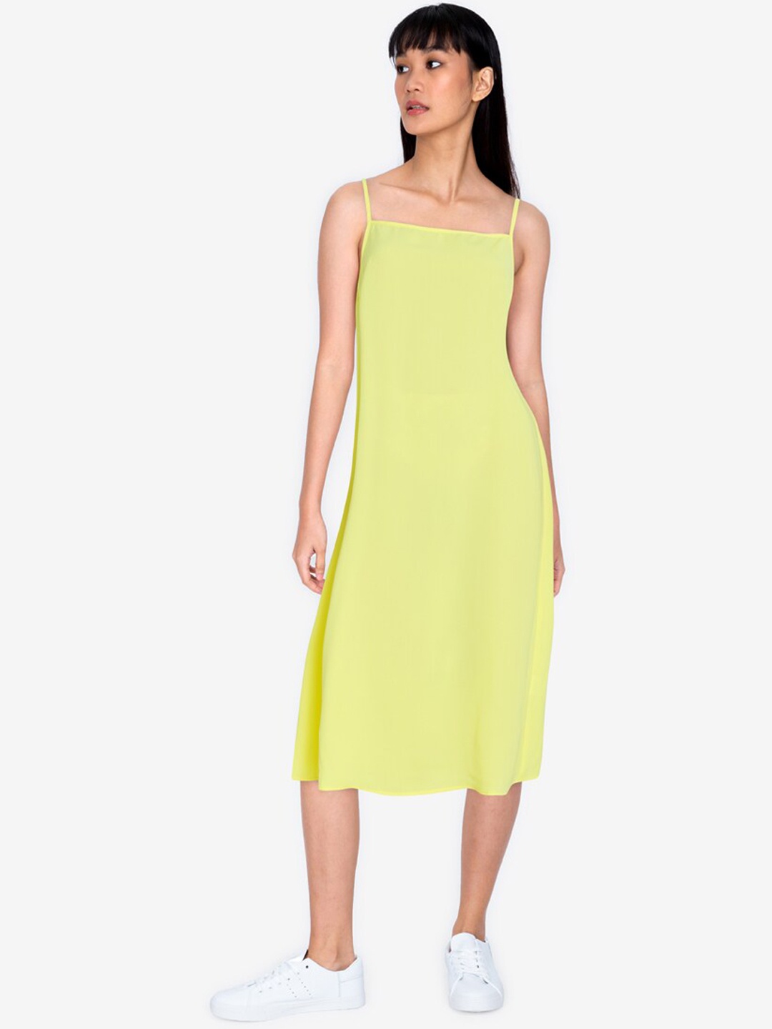 

ZALORA BASICS Yellow A-Line Midi Dress