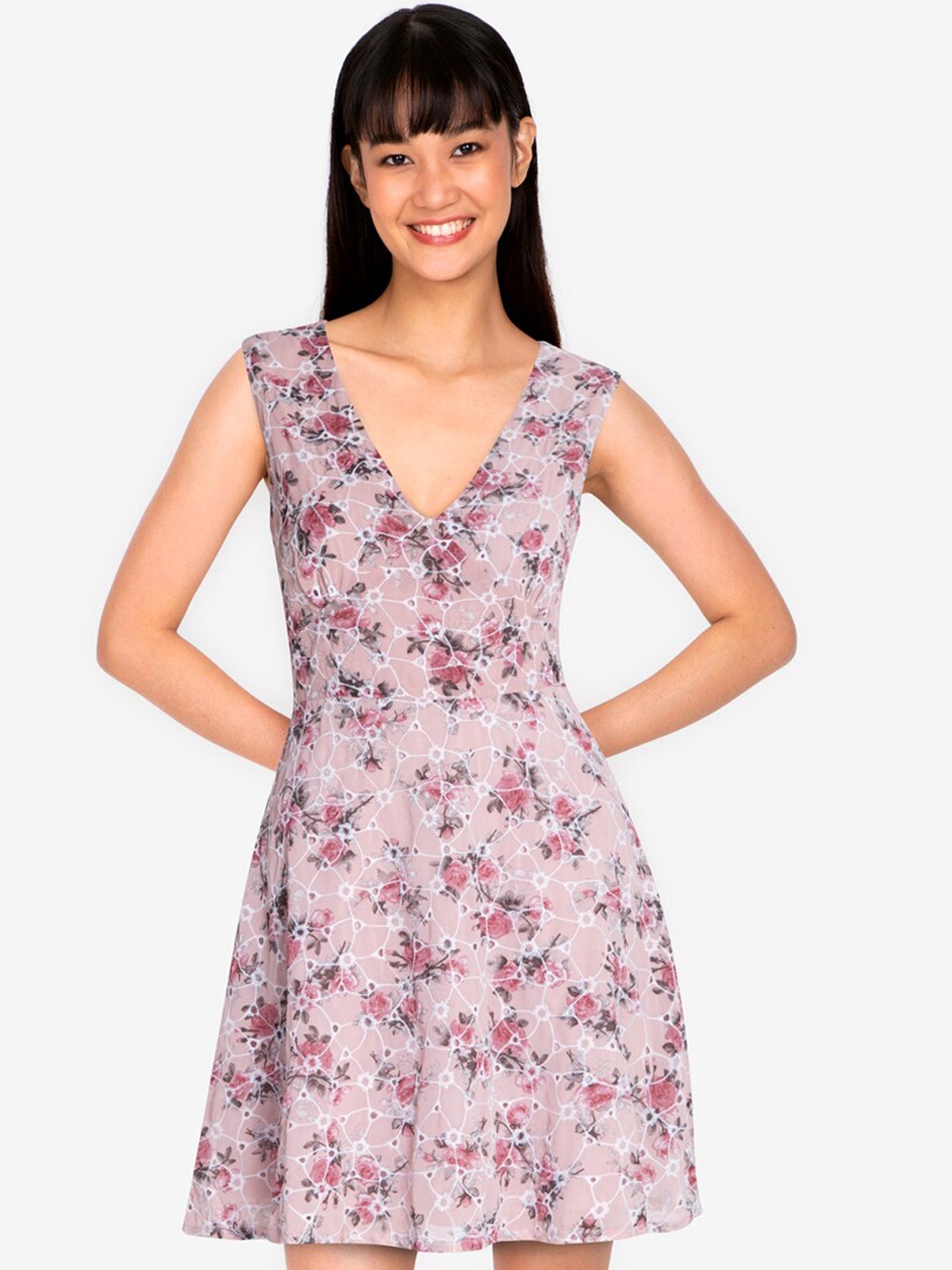 

ZALORA BASICS Women Multi Color Floral Printed Mini Dress