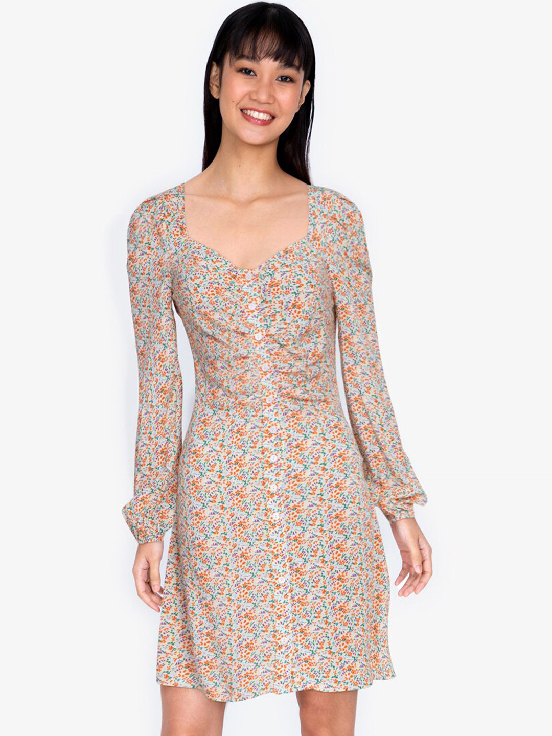 

ZALORA BASICS Multicoloured A-Line Midi Dress, Multi