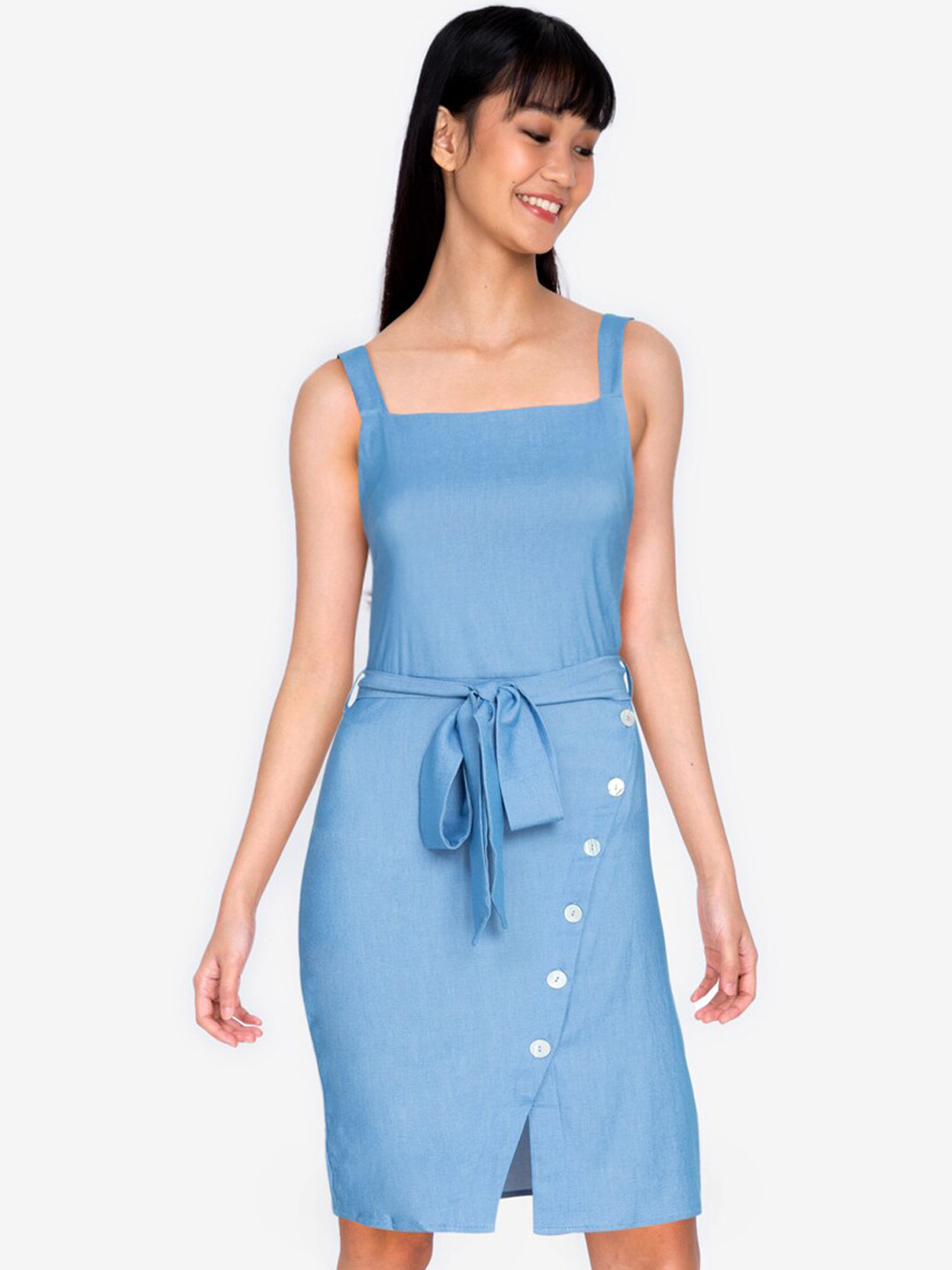 

ZALORA BASICS Blue A-Line Midi Dress