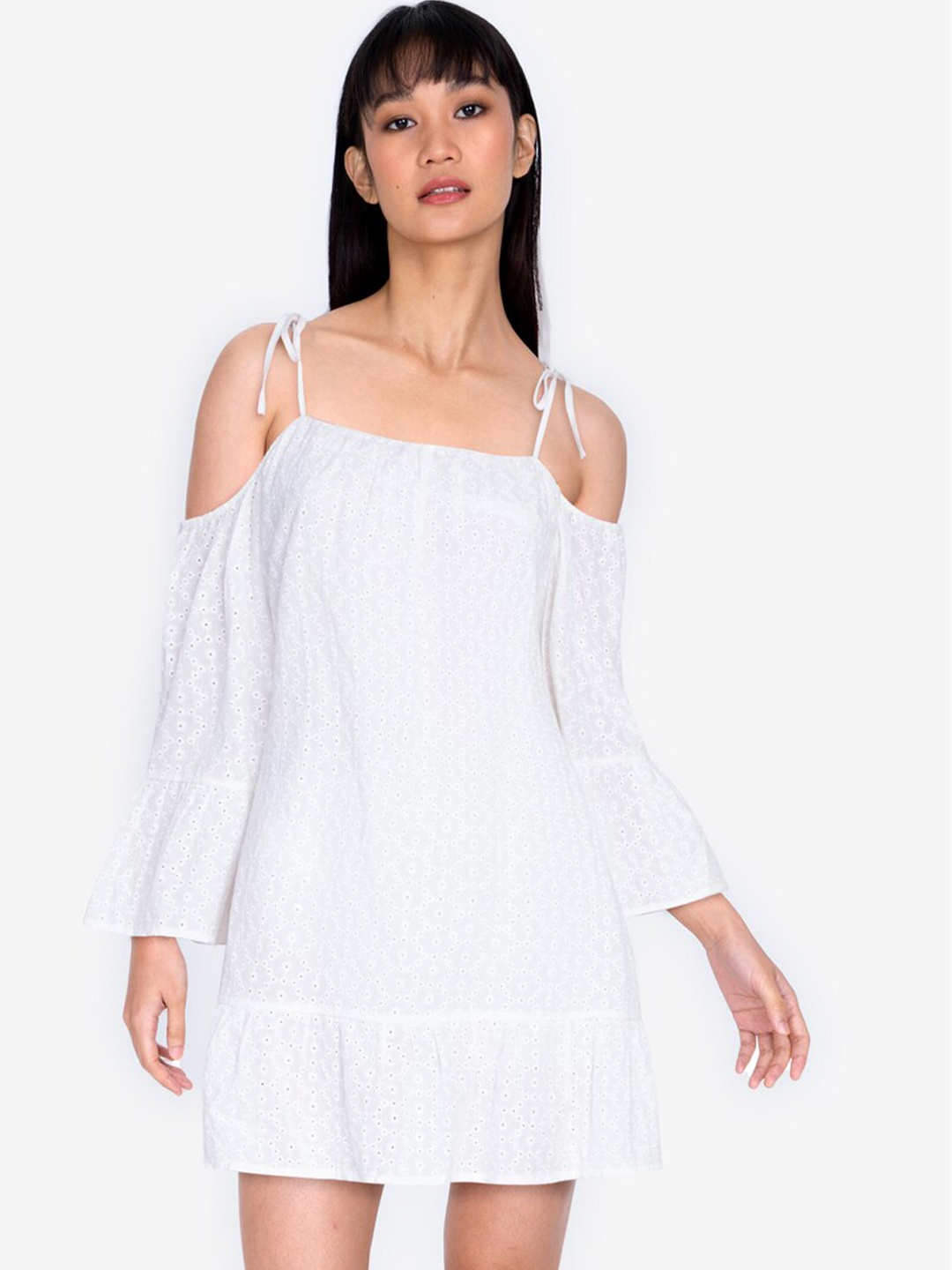 

ZALORA BASICS White Off-Shoulder A-Line Midi Dress