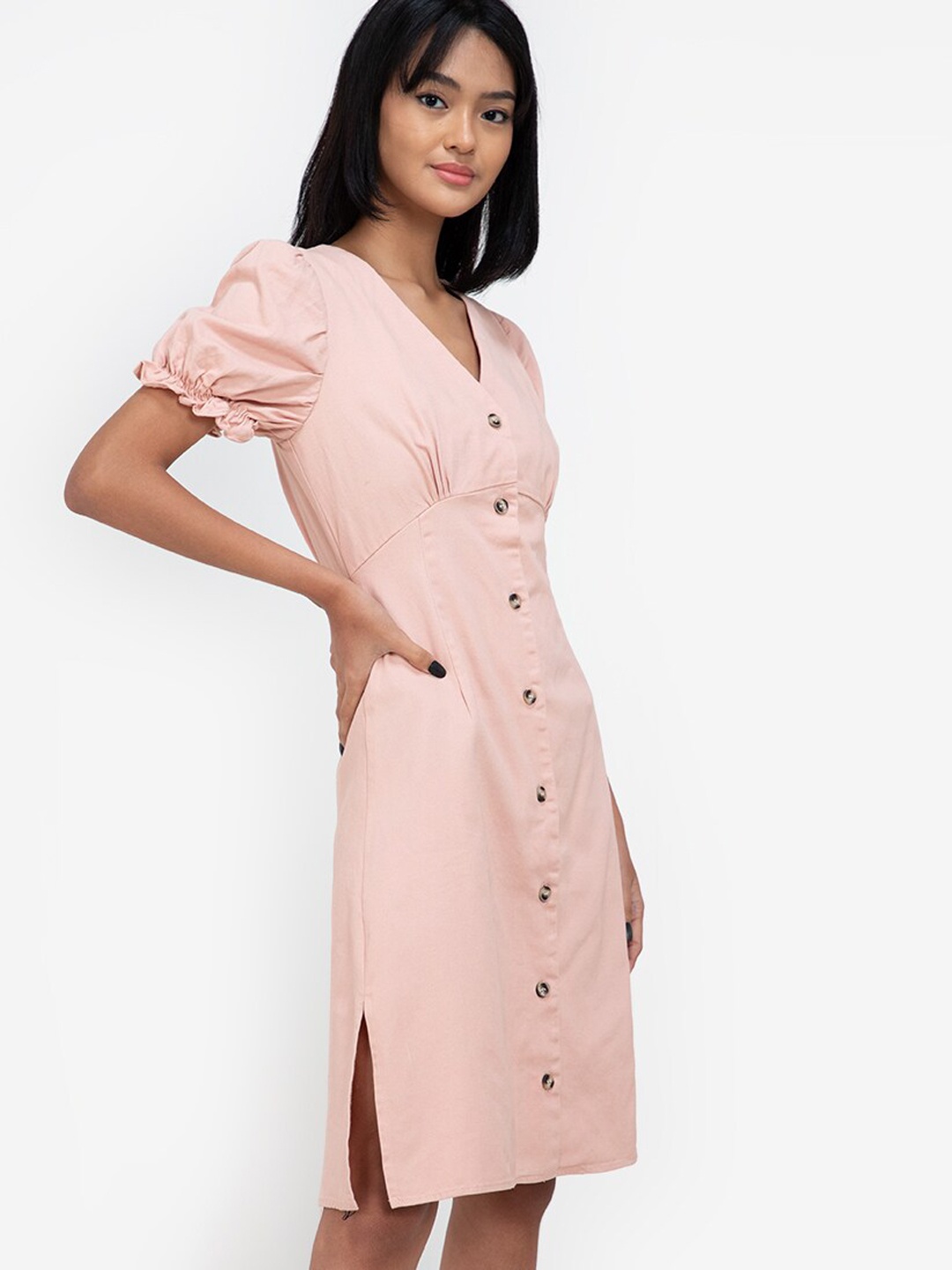 

ZALORA BASICS Pink A-Line Dress