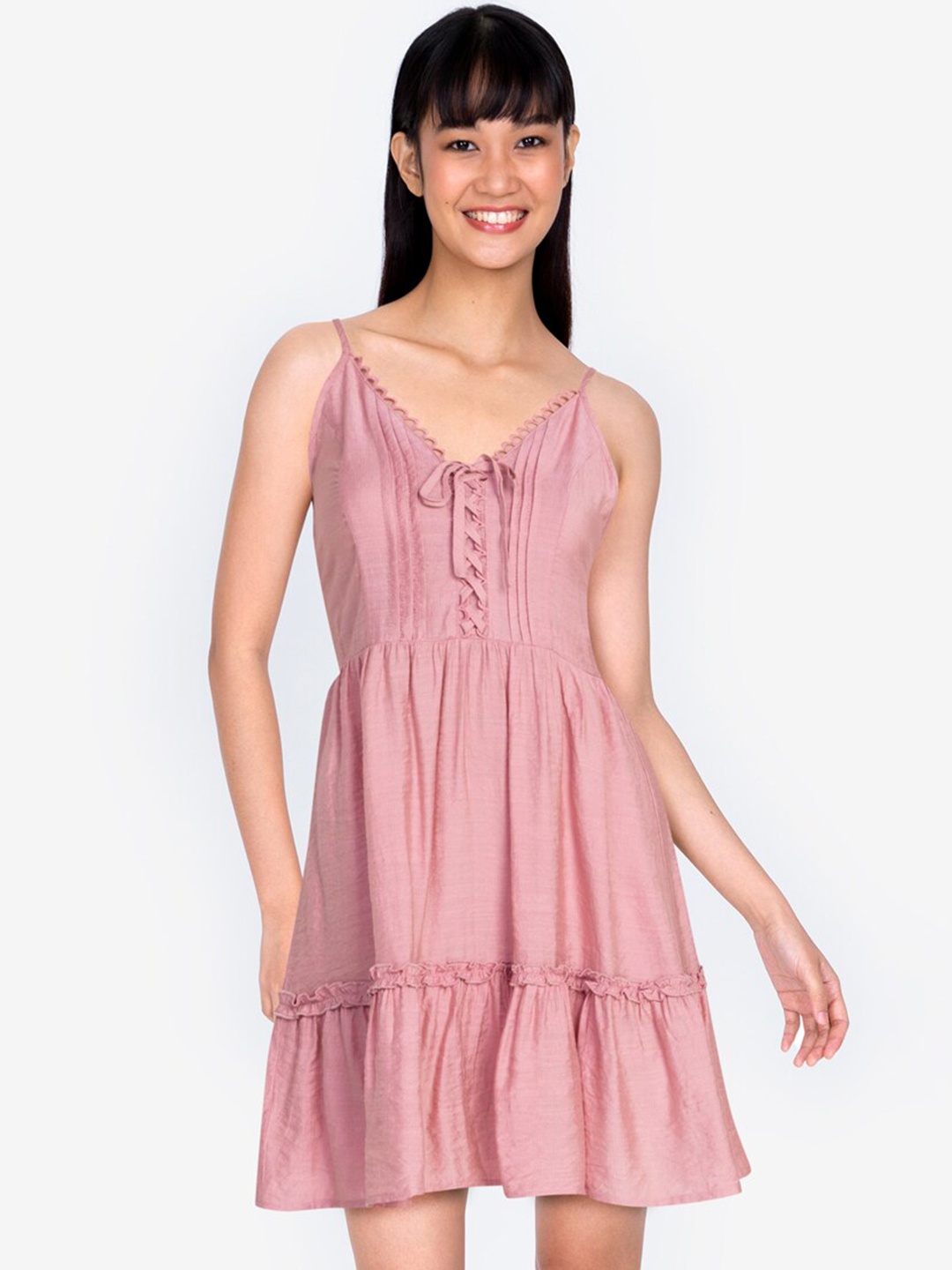 

ZALORA BASICS Pink Layered Midi Dress