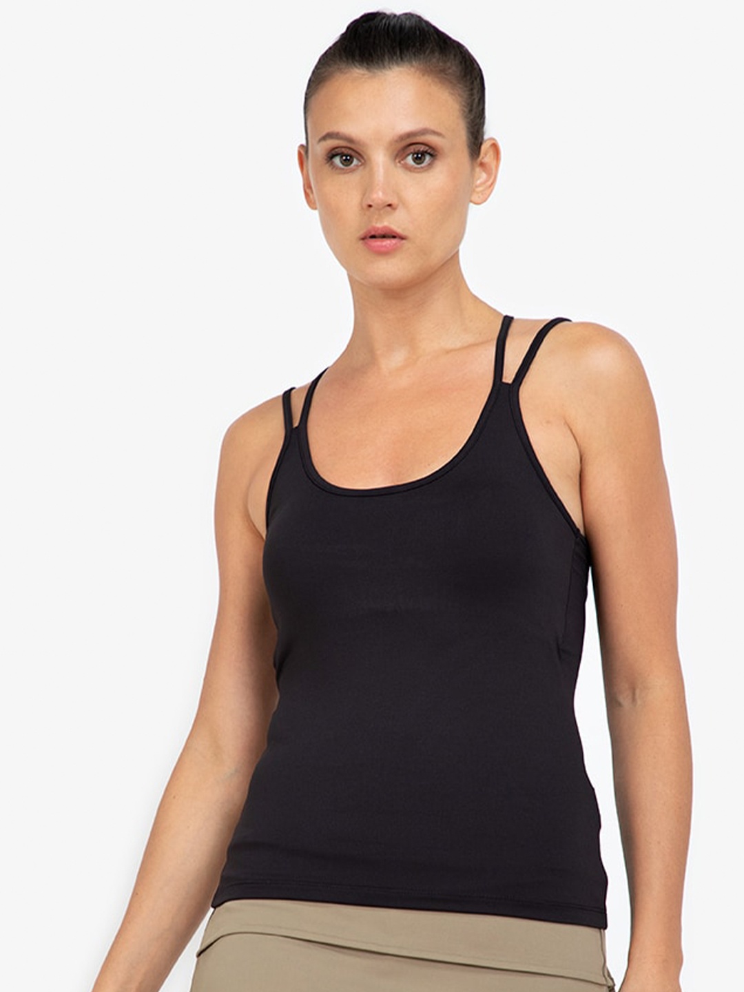 

ZALORA ACTIVE Black Double Cross Tank Top