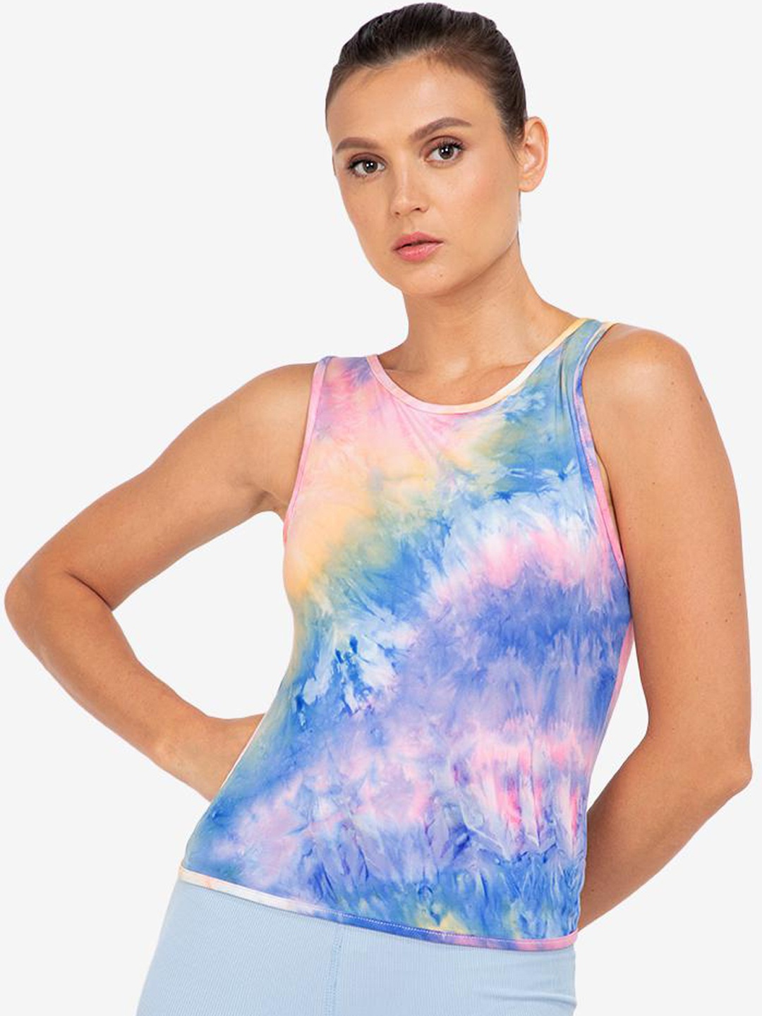 

ZALORA ACTIVE Pink & Grey Print Styled Back Top