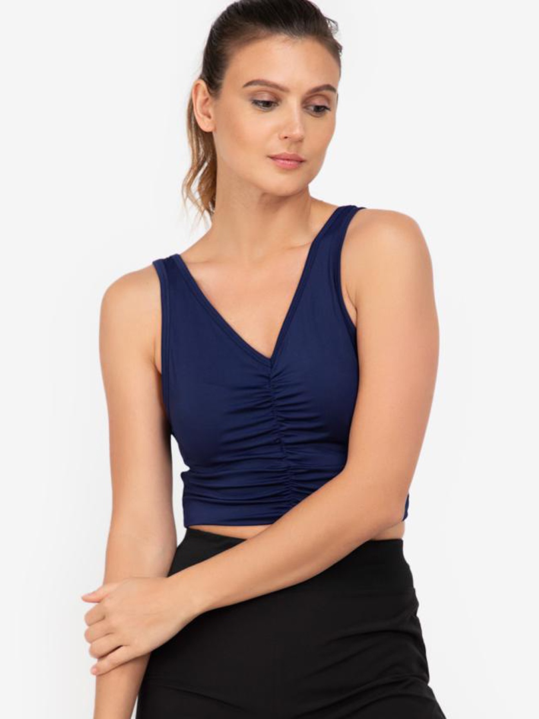 

ZALORA ACTIVE Women Navy Blue Tank Crop Top