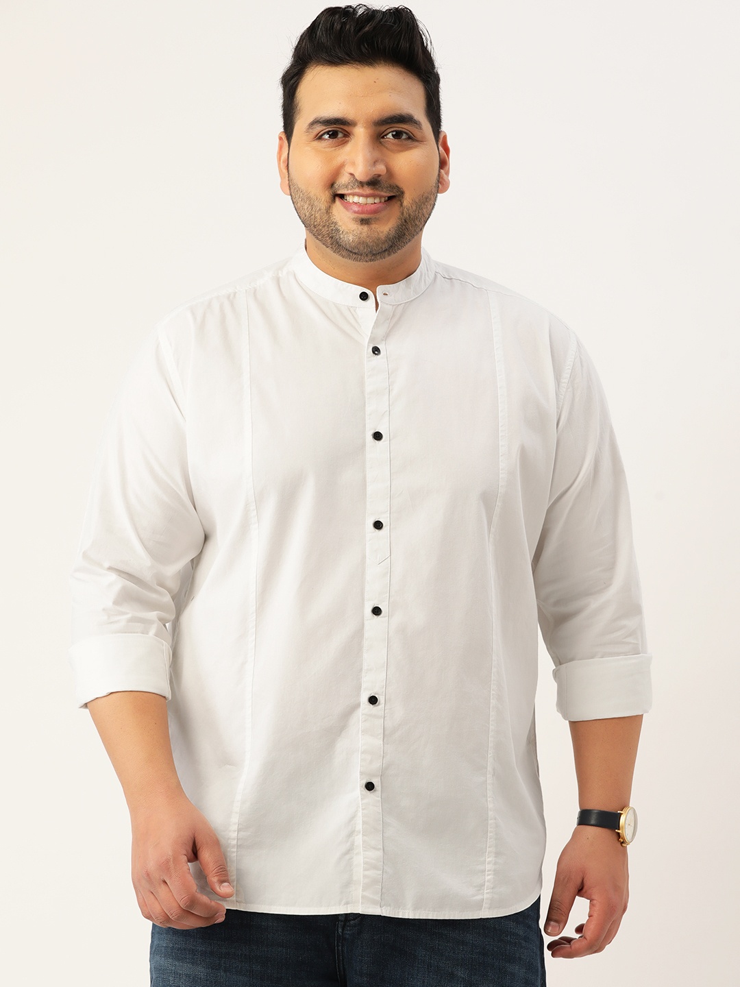 

IVOC Plus Men White Solid Casual Shirt