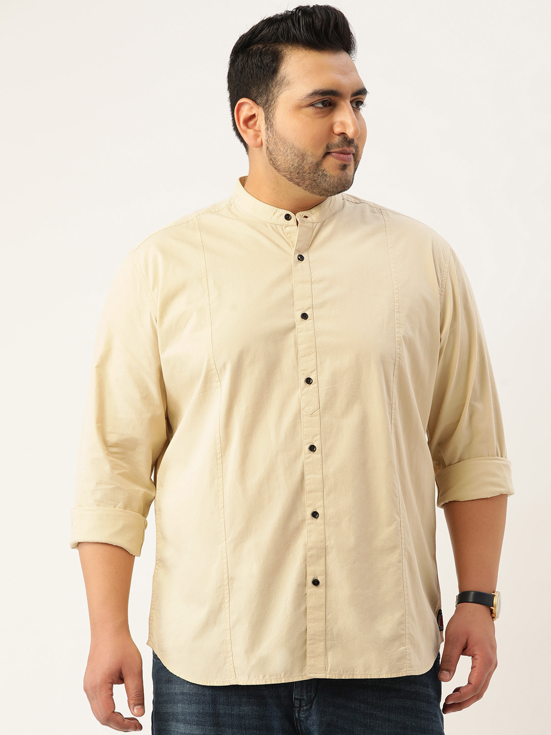 

IVOC Plus Men Beige Solid Casual Shirt