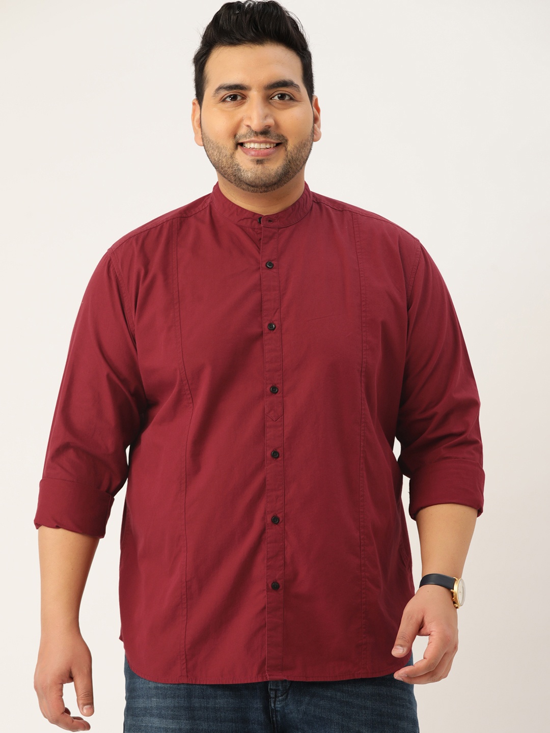 

IVOC Plus Men Regular Fit Pure Cotton Casual Shirt, Maroon