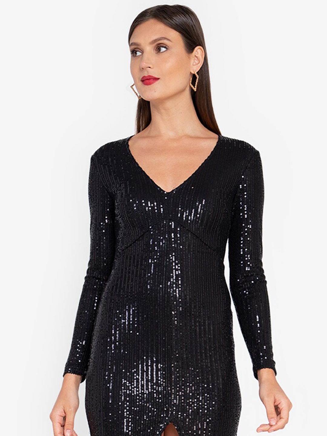 

ZALORA OCCASION Black Embellished Maxi Dress