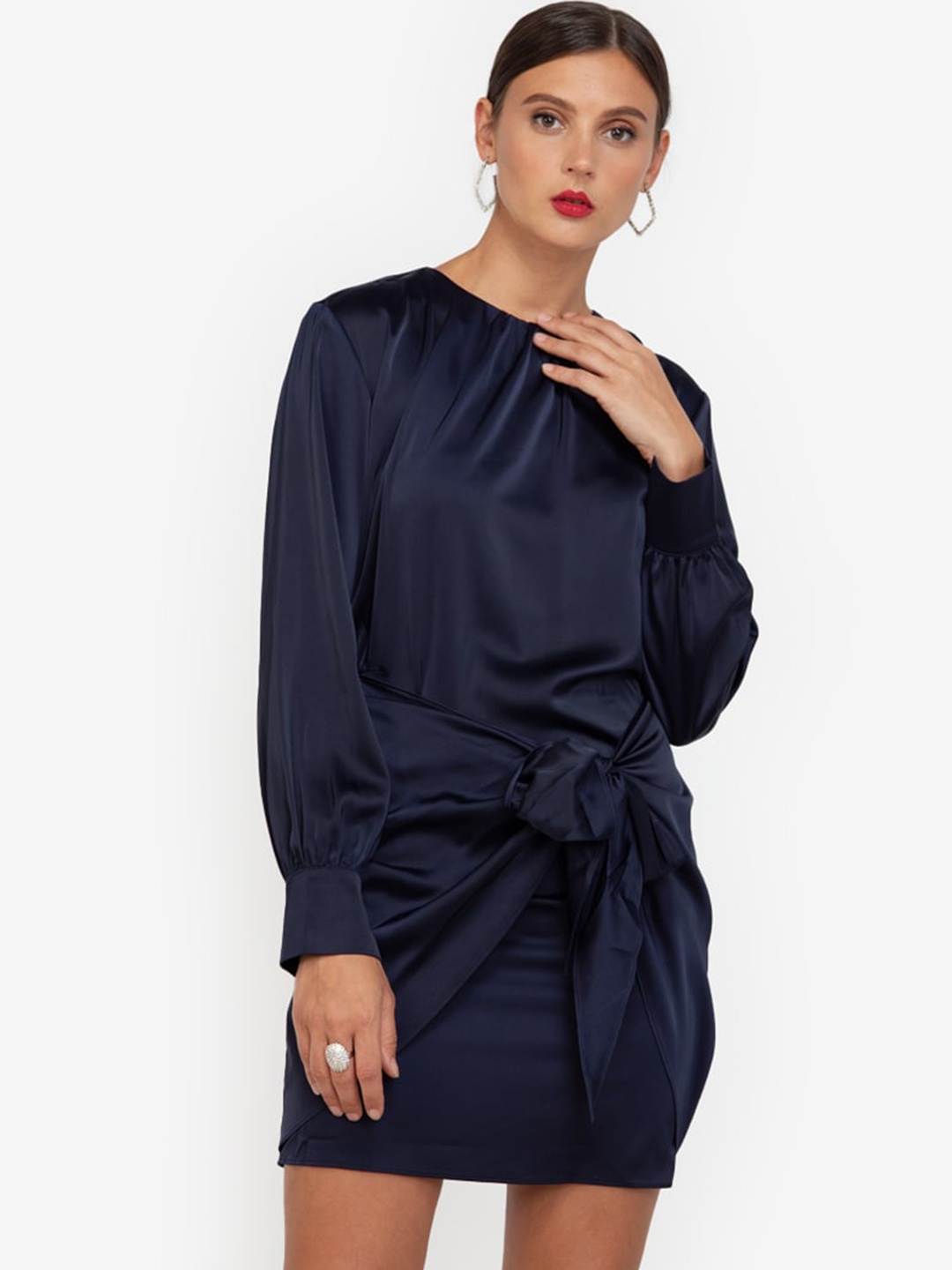 

ZALORA OCCASION Navy Blue A-Line Dress