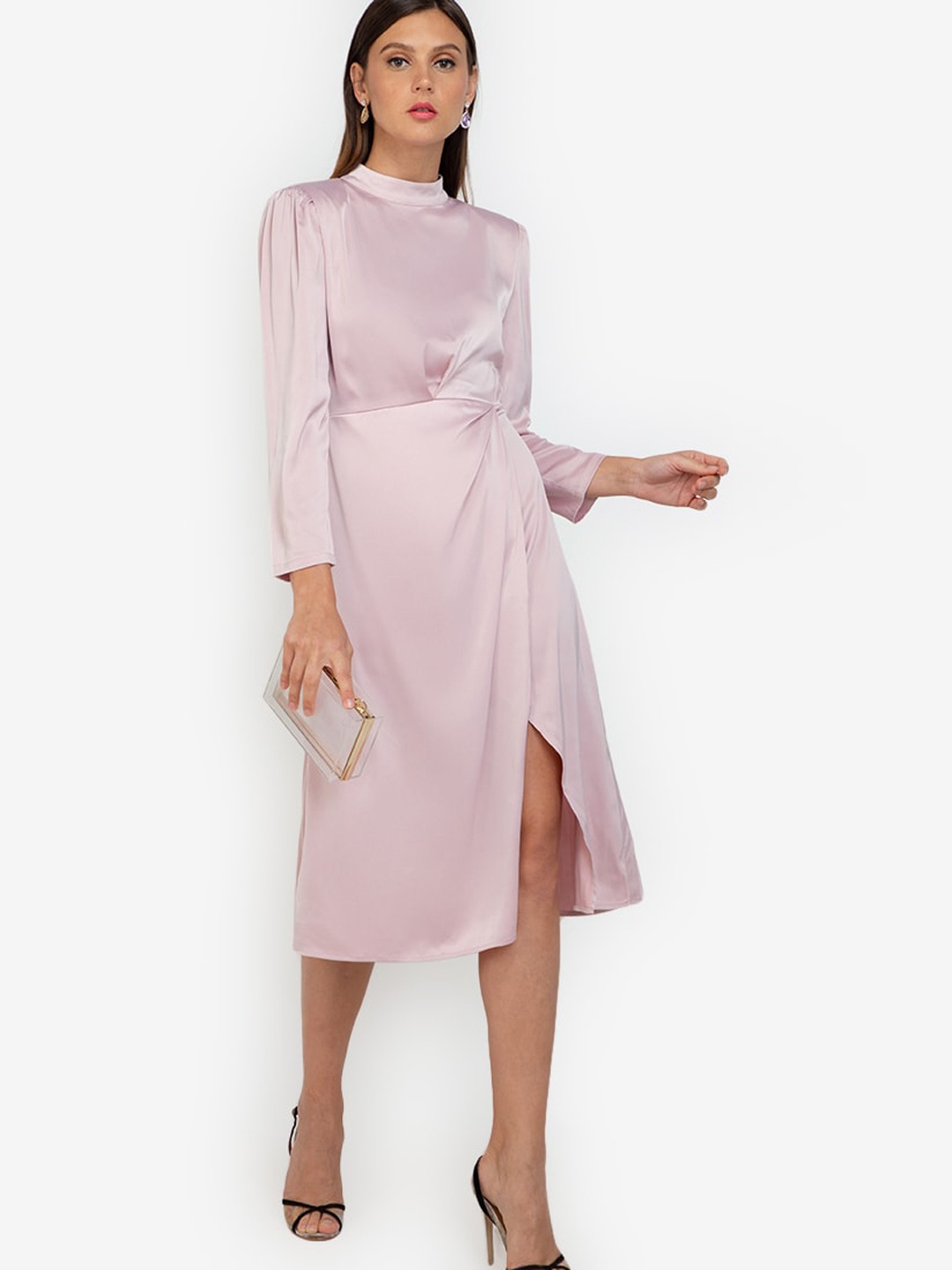 

ZALORA OCCASION Pink A-Line Midi Dress