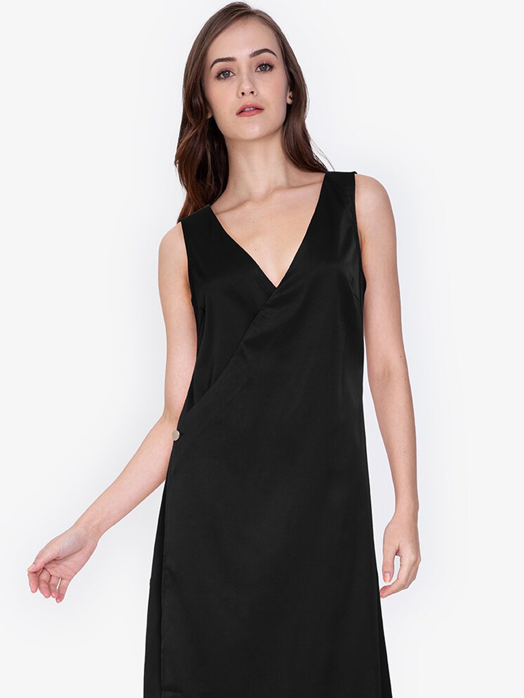 

ZALORA WORK Black Midi Wrap Dress