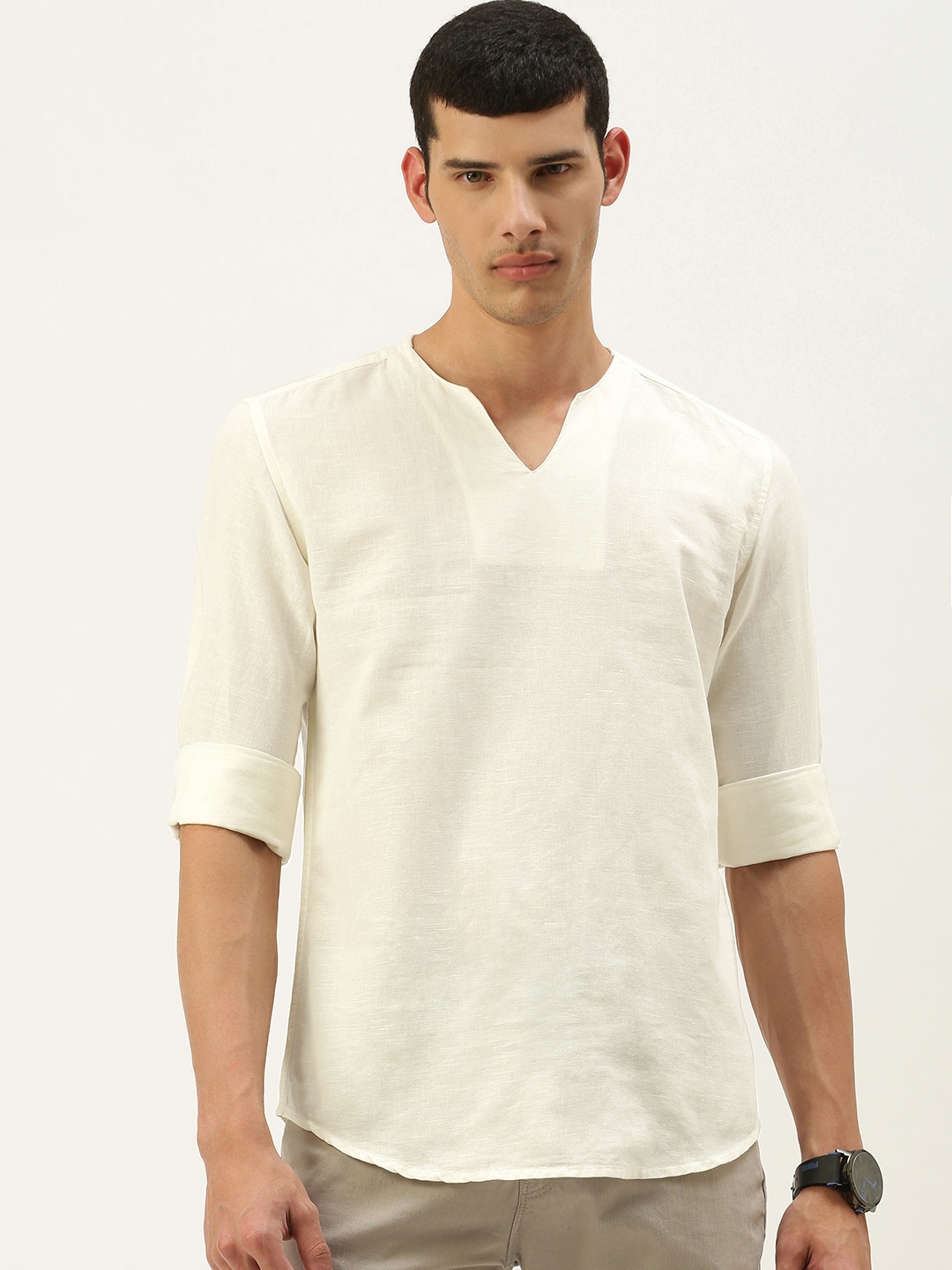 

Bene Kleed Men Off White Standard Slim Fit Kurta