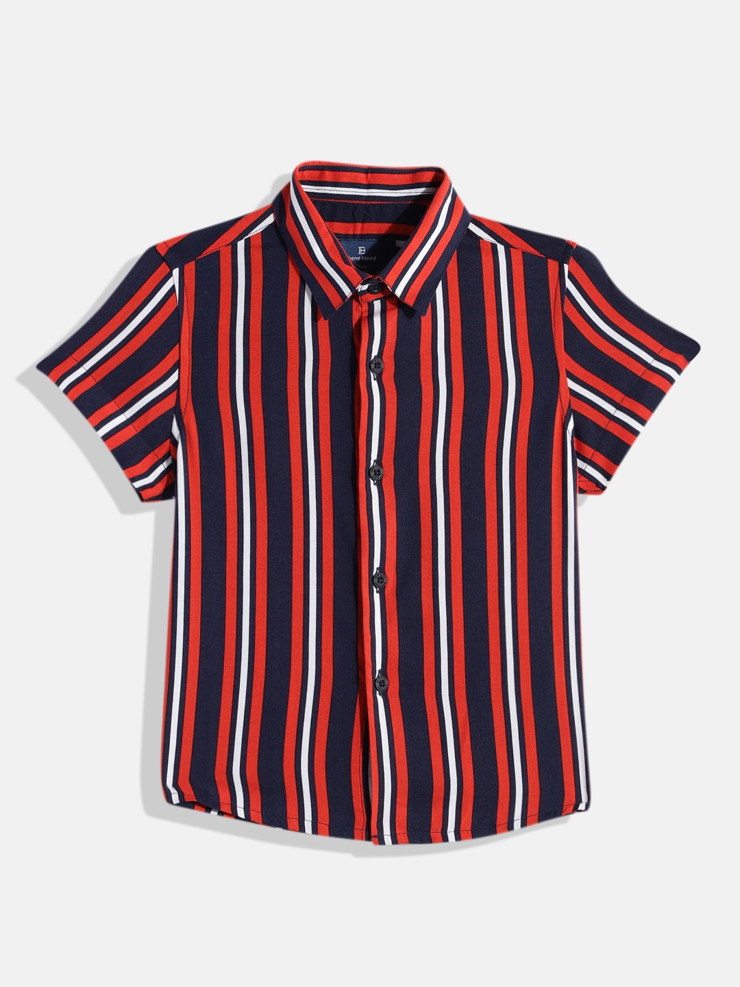 

Bene Kleed Boys Red Standard Slim Fit Striped Casual Shirt