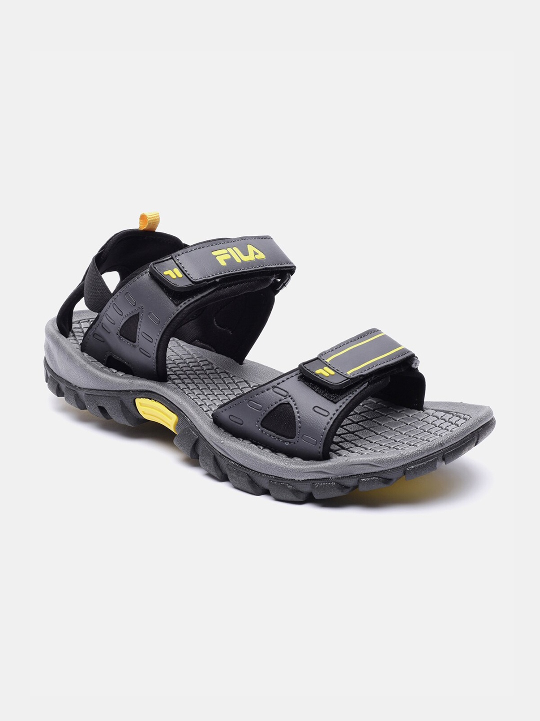 

FILA Men Grey & Yellow Sports Sandals