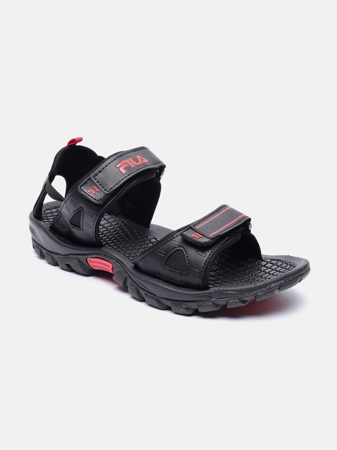 

FILA Men Black & Red PU Comfort Sandals