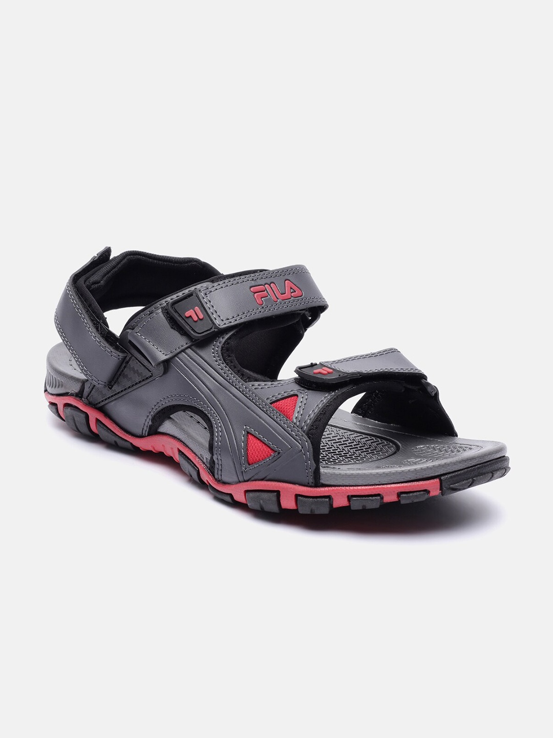

FILA Men Grey & Red PU Sports Sandals