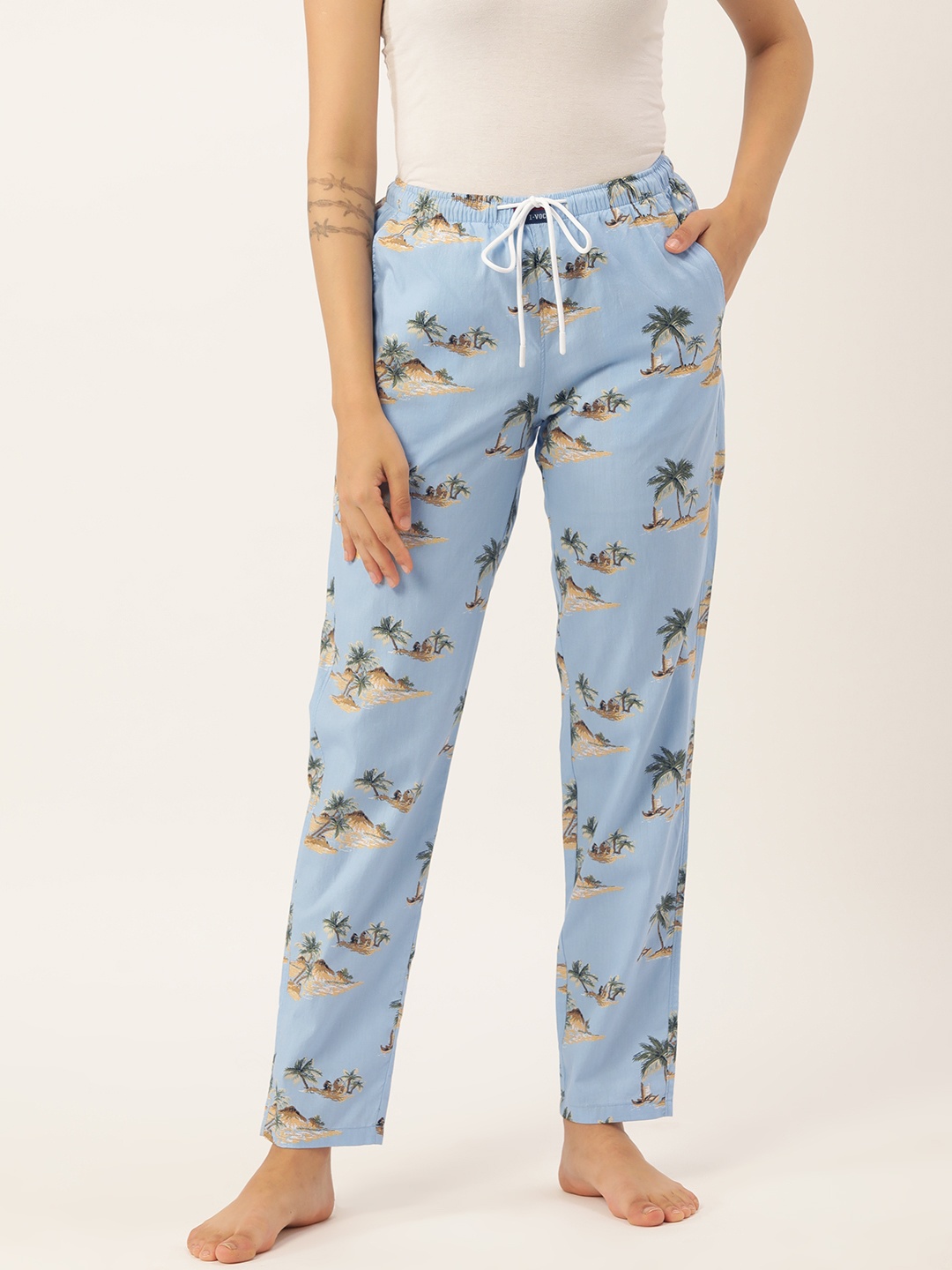 

IVOC Women Printed Lounge Pants, Blue
