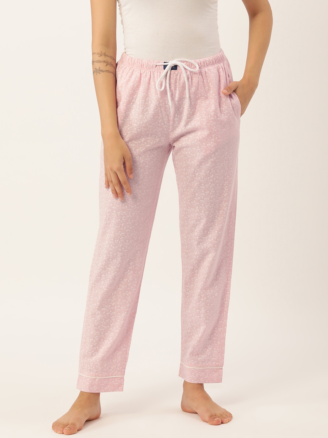 

IVOC Women Printed Lounge Pants, Pink