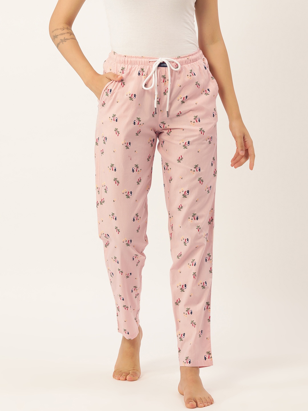 

IVOC Women Printed Lounge Pants, Pink