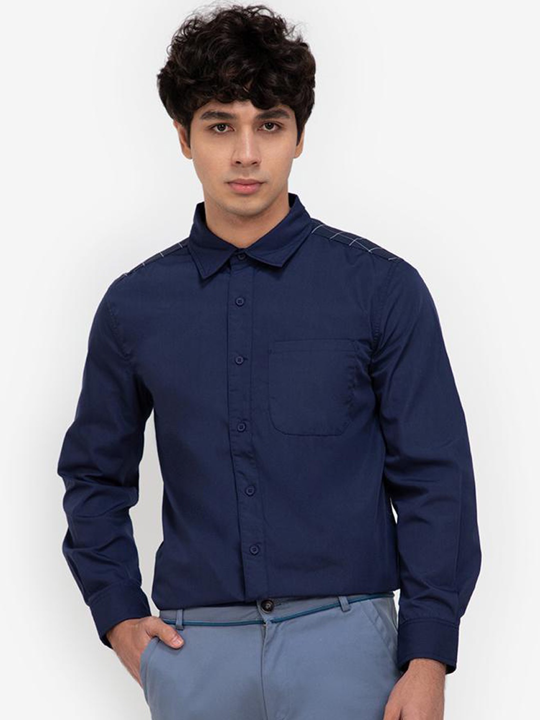 

ZALORA BASICS Men White Back Panel Casual Shirt