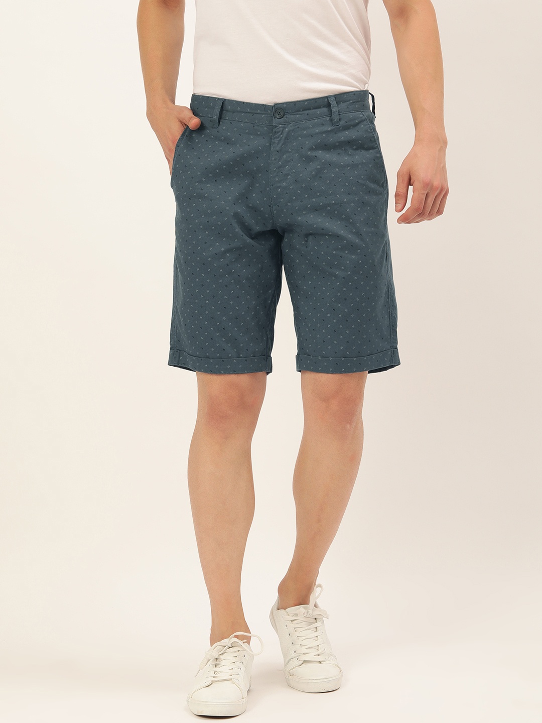 

IVOC Men Teal Printed Shorts