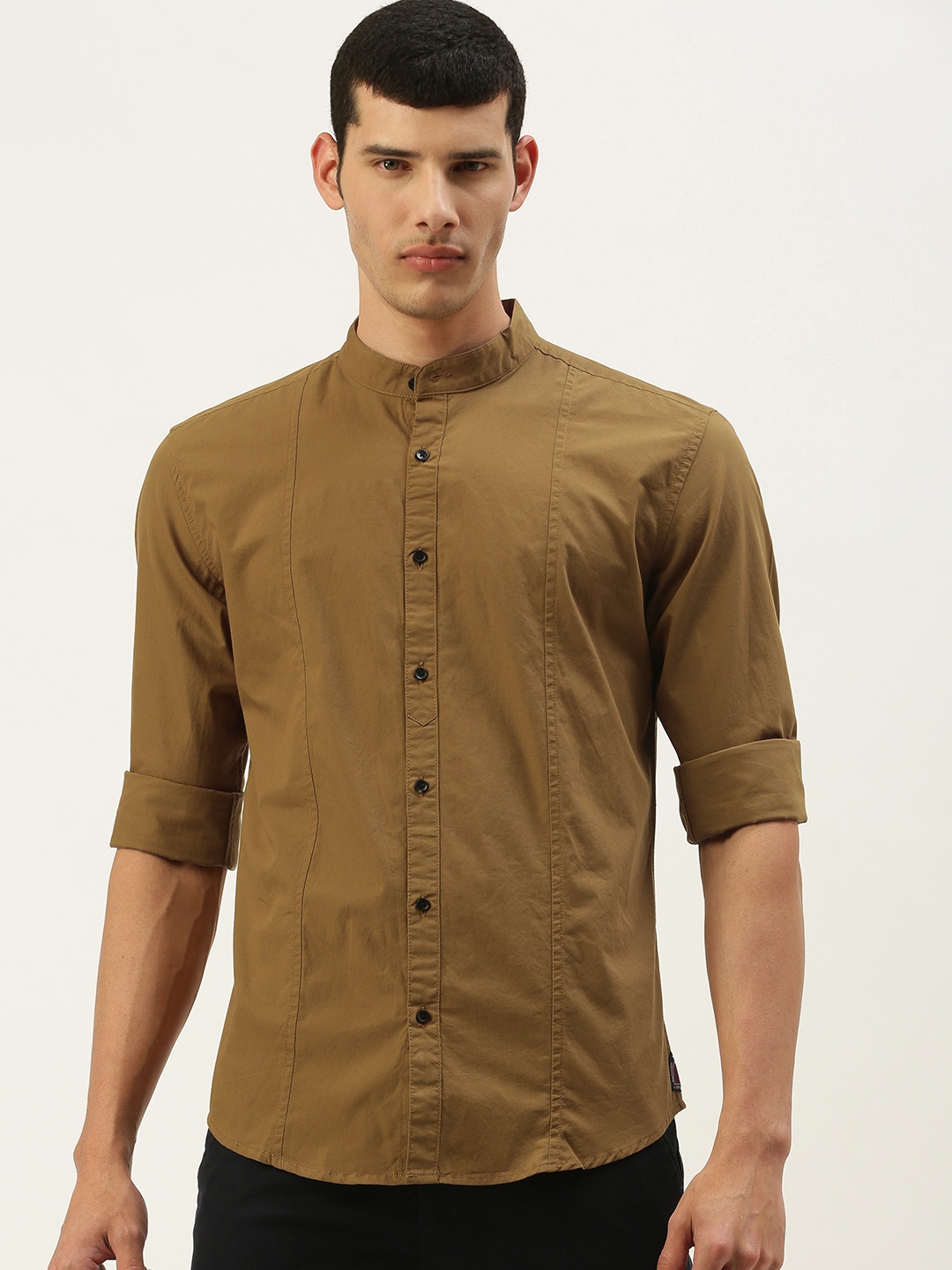 

IVOC Men Tan Standard Slim Fit Casual Shirt