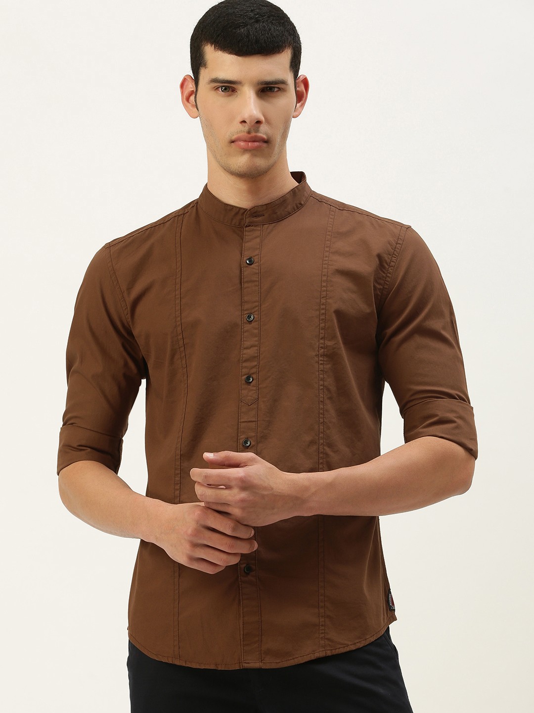 

IVOC Men Brown Standard Slim Fit Casual Shirt