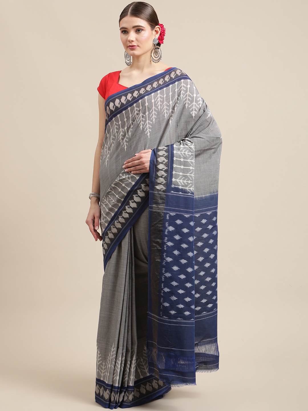 

ADITRI Assorted Ethnic Motifs Pure Cotton Ikat Saree