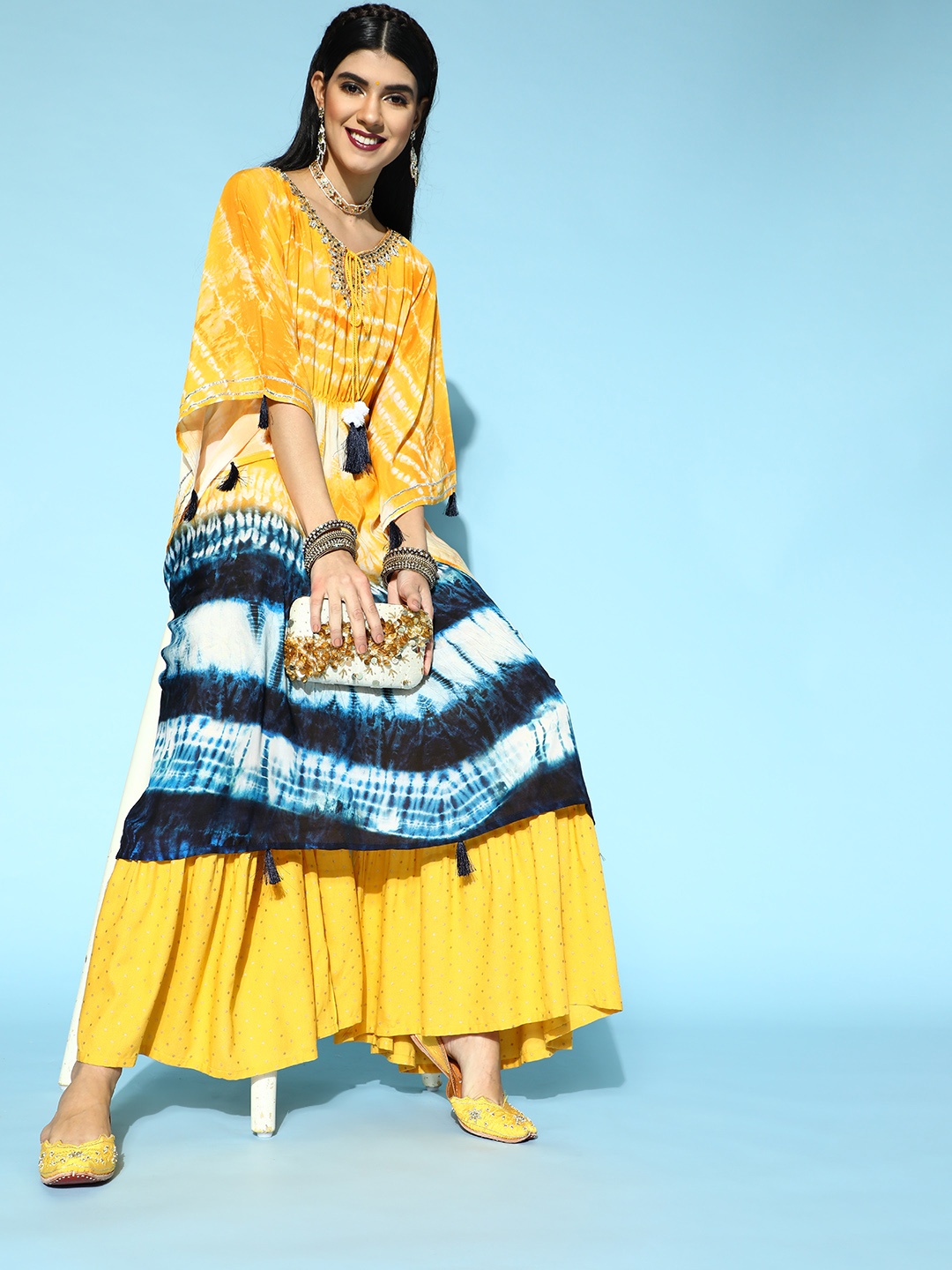 

ZOLA Bright Yellow Modal Kaftan Kurta