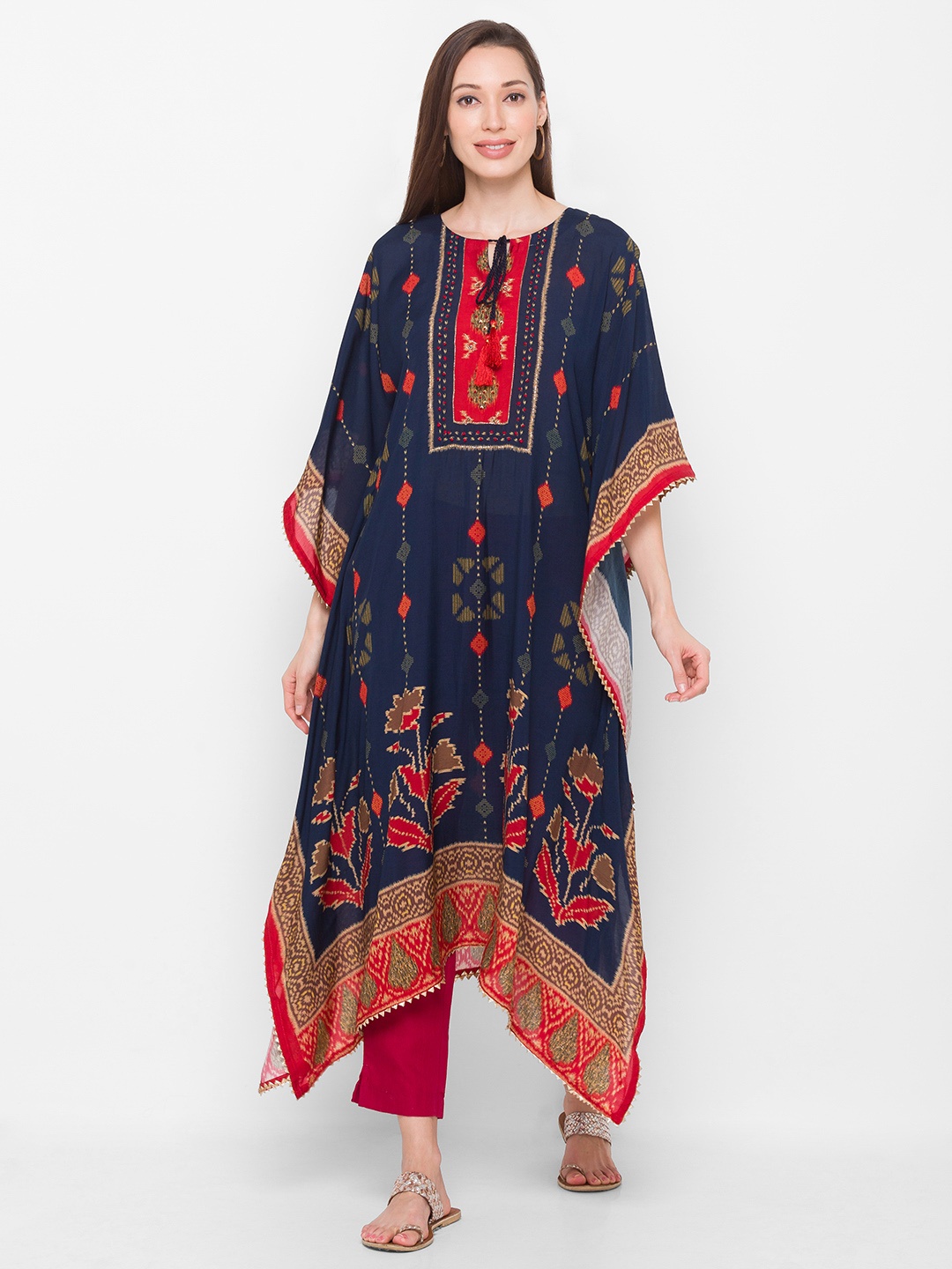 

ZOLA Deep Navy Blue Modal Kaftan Kurta