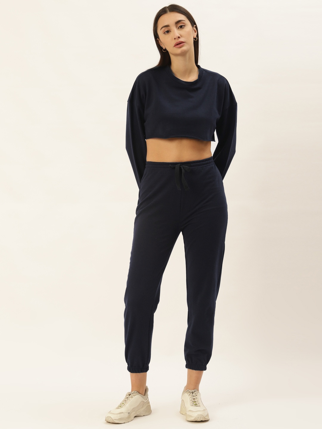 

HILL STREET Women Navy Blue Solid Co-Ord Set