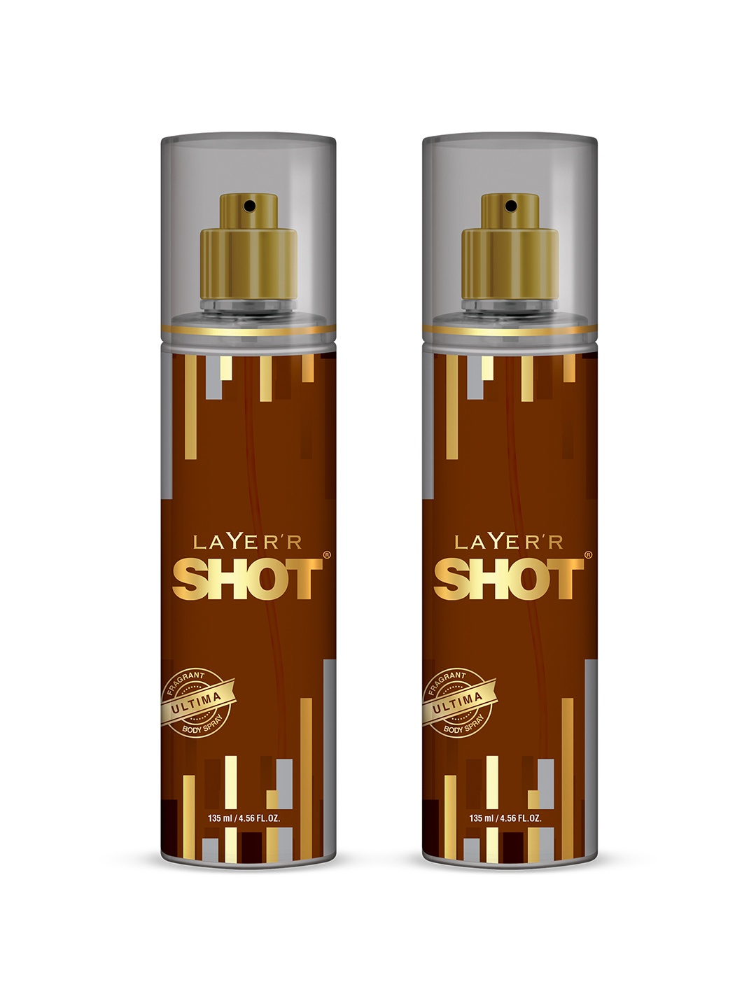 

Layerr Shot Men Set of 2 Ultima Fragrant Body Sprays - 135 ml each, Maroon