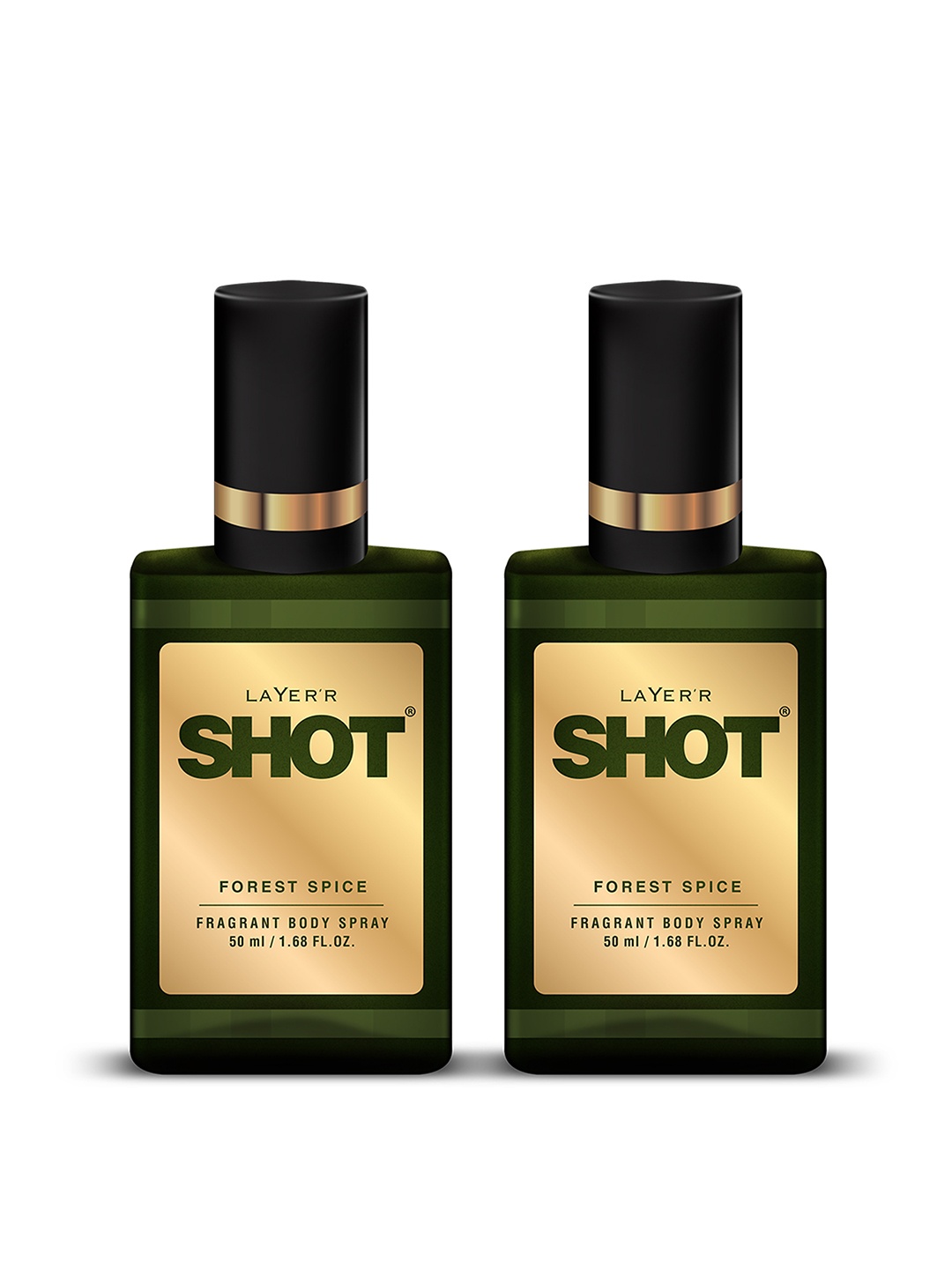 

Layerr Shot Men Set of 2 Forest Spice Fragrant Body Spray 50 ml Each, Green