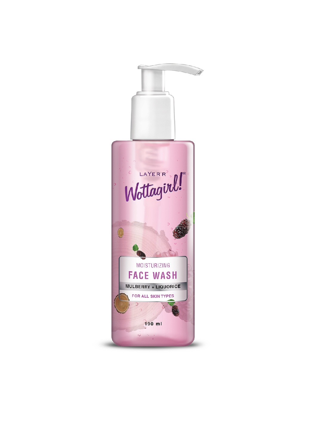 

Layerr Wottagirl Mulberry & Liquorice Moisturizing Face Wash 190 ml, Pink