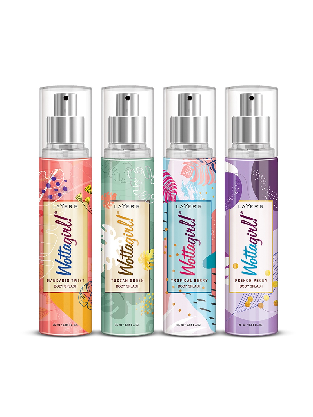 

Layerr Wottagirl Set of 4 Body Splash 25 ml Each, Multi
