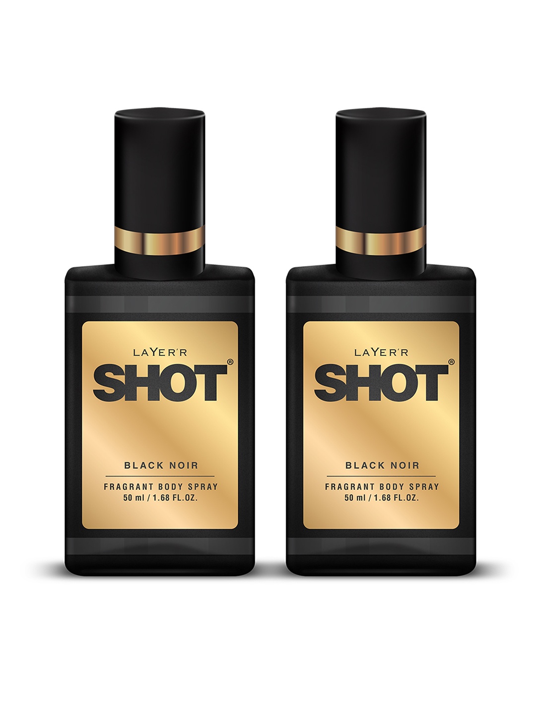 

Layerr Men Set of 2 Shot Black Noir Fragrant Body Spray 50 ml each