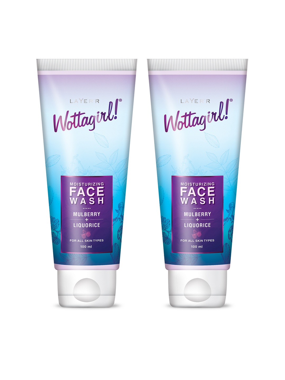 

Layerr Set of 2 Wottagirl Mulberry & Liquorice Moisturizing Face Wash 100 ml each, Blue