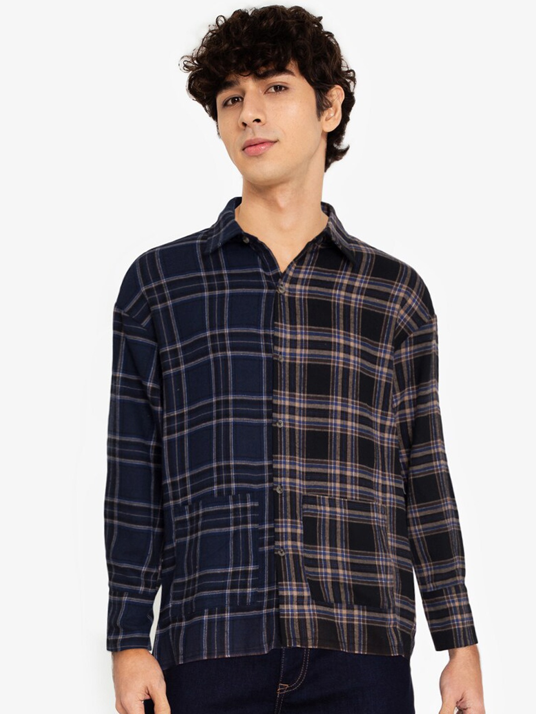 

ZALORA BASICS Men Multicoloured Tartan Checks Checked Casual Shirt, Multi