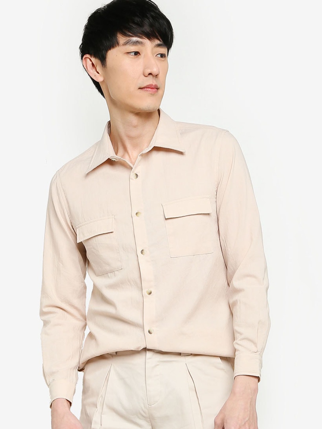 

ZALORA BASICS Men Beige Casual Shirt