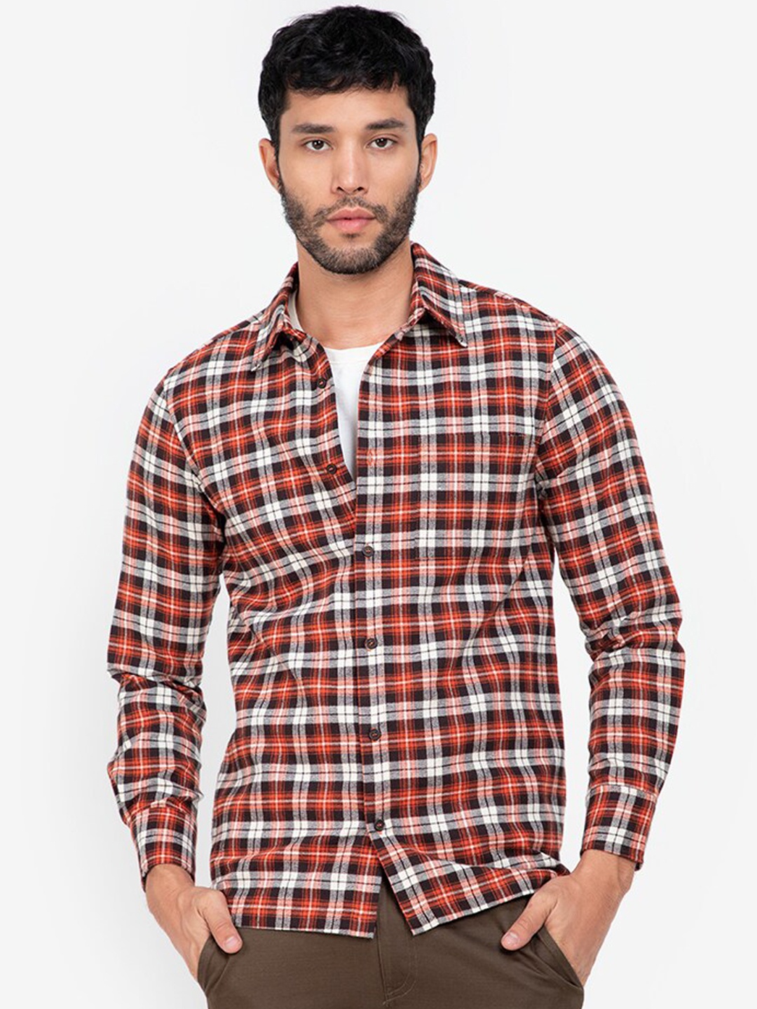 

ZALORA BASICS Men Multicoloured Checked Casual Shirt, Multi